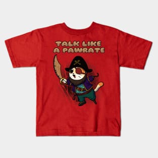 Cat Talk Like A Pirate Funny Geek Pirate Gift Kids T-Shirt